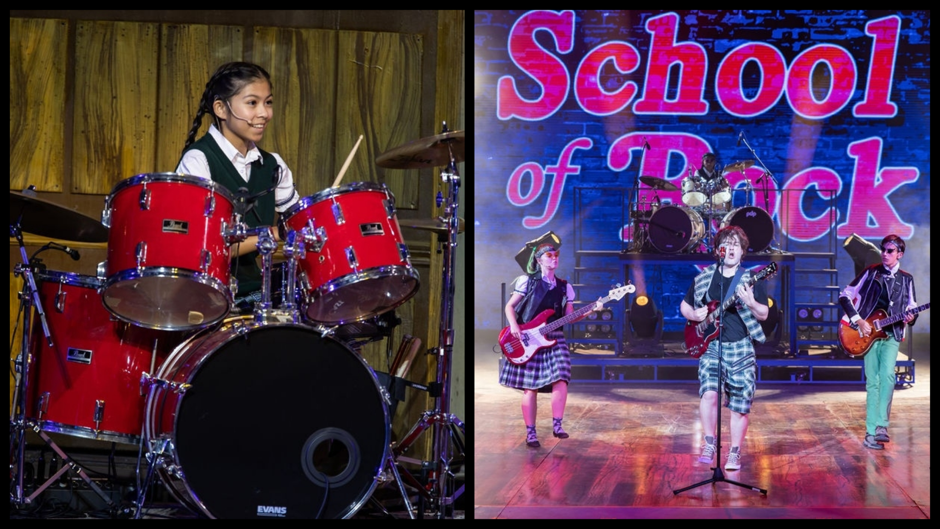 Adrienne Amanda Morrow as Freddy the Drummer in School of Rock The Musical at Tuacahn Amphitheater - July 17 through October 22, 2021